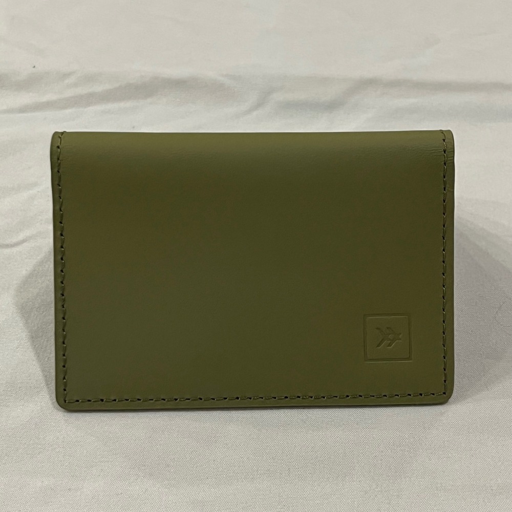 Thread Scout Bifold Wallet Olive Green Checkerboard Pattern - Picture 2 of 9